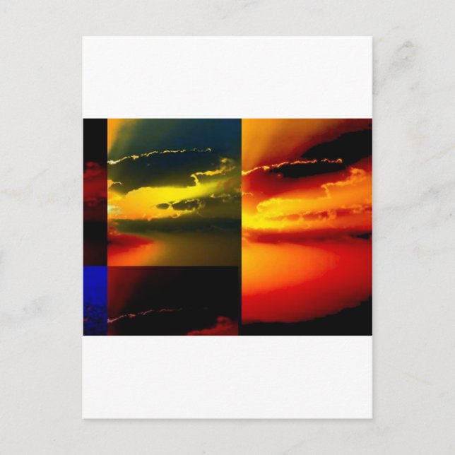 Carte Postale Coucher de soleil Pop Art (Devant)