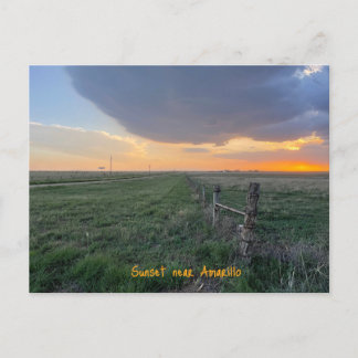 Carte Postale Coucher de soleil près d'Amarillo Texas