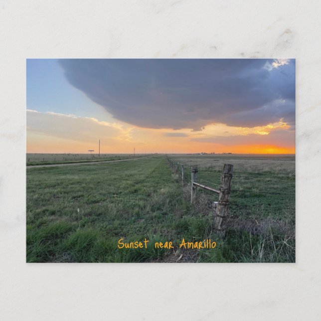 Carte Postale Coucher de soleil près d'Amarillo Texas (Devant)