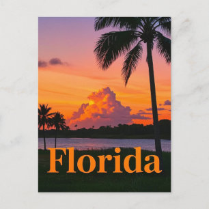 Carte Postale Coucher de soleil rétro en Floride : un paradis Vi