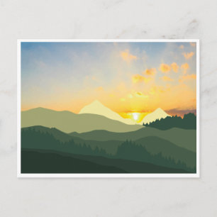 Carte Postale Coucher de soleil rétro Parc national des Great Sm