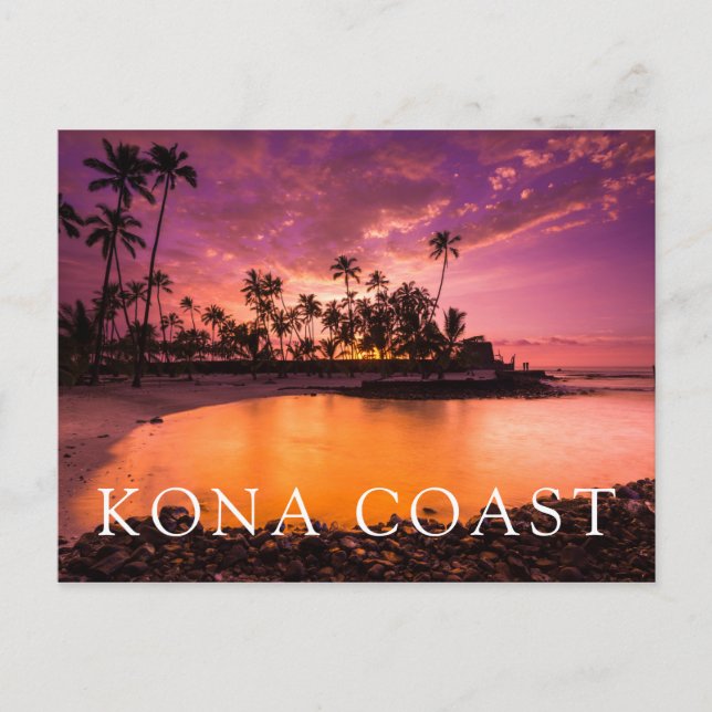 Carte Postale Coucher De Soleil Rose De Hawaii Beach (Devant)