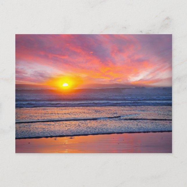 Carte Postale Coucher de soleil spectaculaire à Huntington Beach (Devant)
