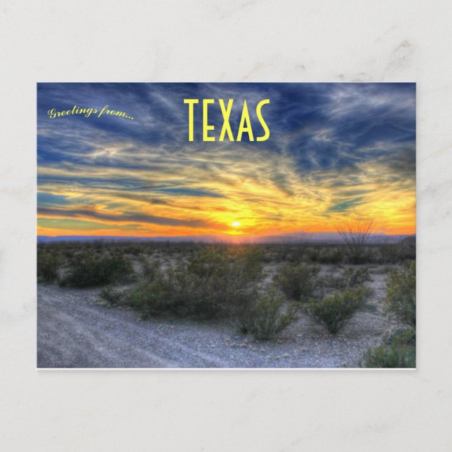 Carte Postale Coucher de soleil sur Big Bend National Park Texas (Devant)