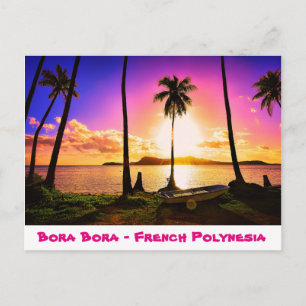 Carte Postale Coucher de soleil sur Bora Bora, Polynésie françai