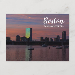 Carte Postale Coucher de soleil sur Boston Massachusetts 