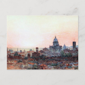 Carte Postale Coucher de soleil sur Brescia, Italie