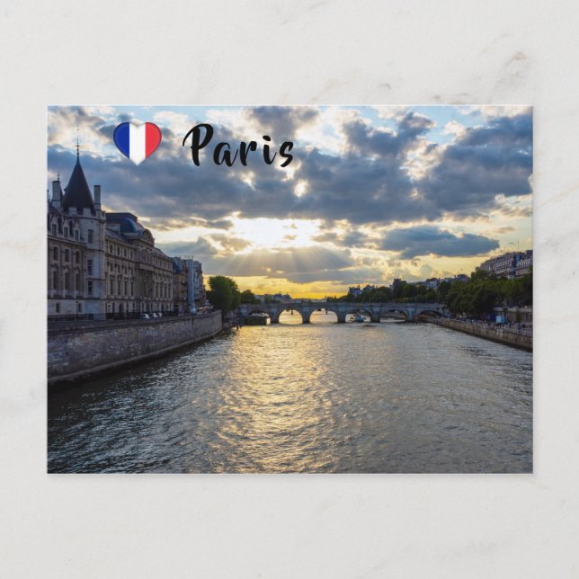 Carte Postale Coucher de soleil sur Conciergerie - Paris, France (Devant)