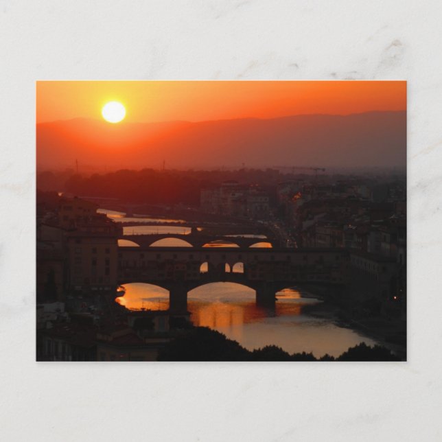 Carte Postale Coucher de soleil sur Florence (Devant)