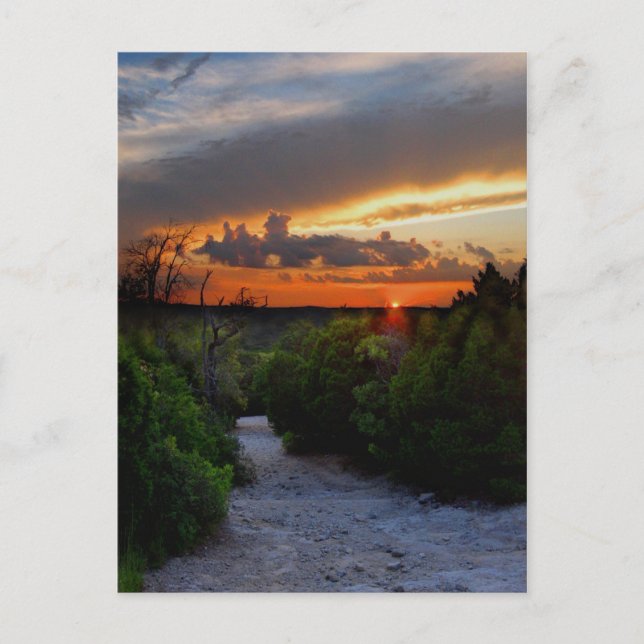 Carte Postale Coucher de soleil sur Hill Of Life - Barton Creek  (Devant)