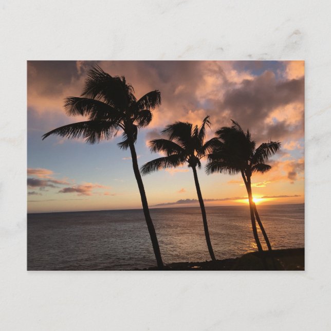 Carte Postale Coucher de soleil sur Kauai, Hawaii (Devant)