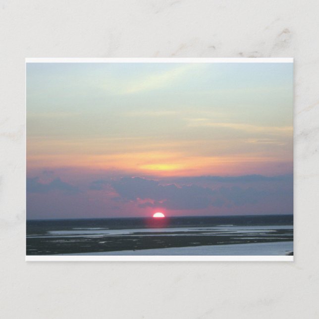 Carte Postale Coucher de soleil sur la baie à Margate, NJ (Devant)