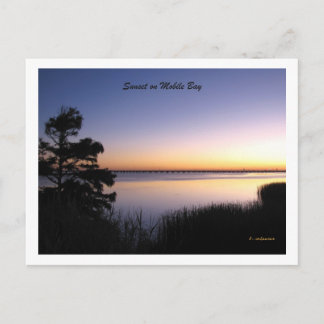 Carte Postale Coucher de soleil sur la baie mobile