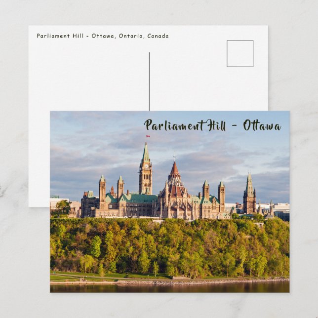 Carte Postale Coucher de soleil sur la Colline du Parlement - Ot (Devant / Derrière)
