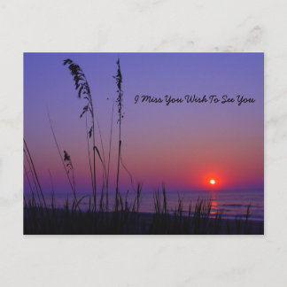 Carte postale coucher de soleil sur la plage