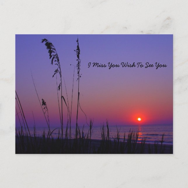 Carte postale coucher de soleil sur la plage (Devant)