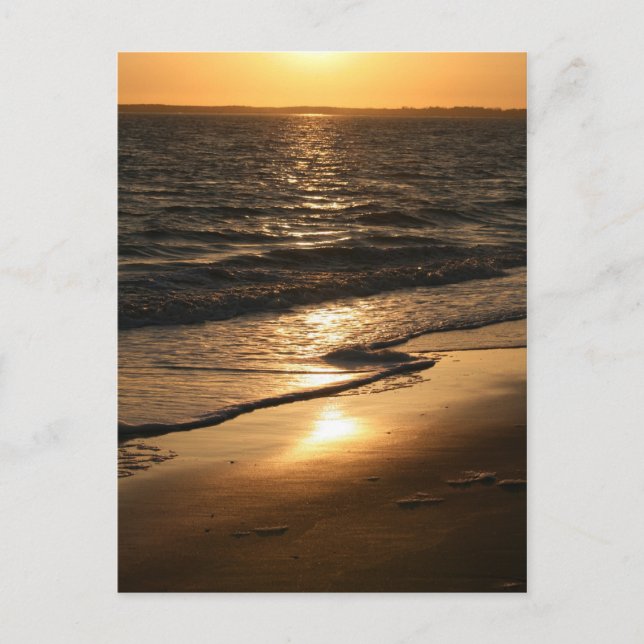 Carte Postale Coucher de soleil sur la plage (Devant)