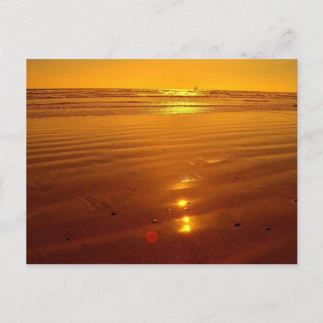 Carte Postale Coucher de soleil sur la plage à Oceanside, Califo (Devant)