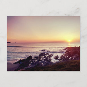 Carte Postale Coucher de soleil sur la plage de Fistral