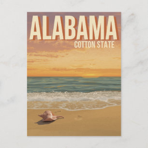 Carte Postale Coucher de soleil sur la plage de l'Alabama