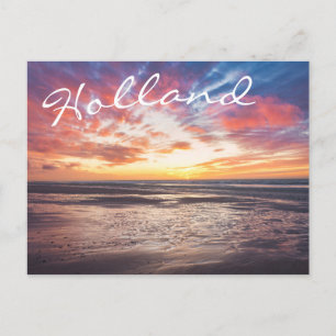 Carte Postale Coucher de soleil sur la plage et la mer