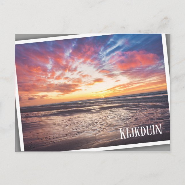 Carte Postale Coucher de soleil sur la plage et la mer (Devant)