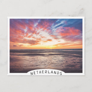 Carte Postale Coucher de soleil sur la plage et la mer