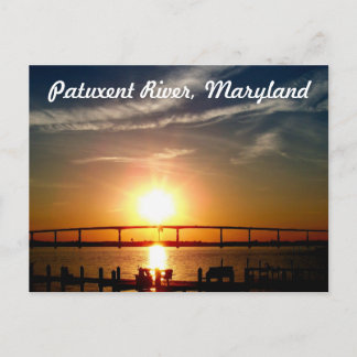 Carte Postale Coucher de soleil sur la rivière Patuxent, île Sol