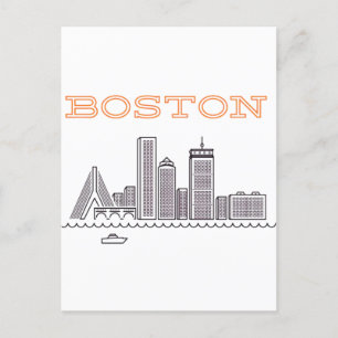 Carte Postale Coucher de soleil sur la ville de Boston, Boston M