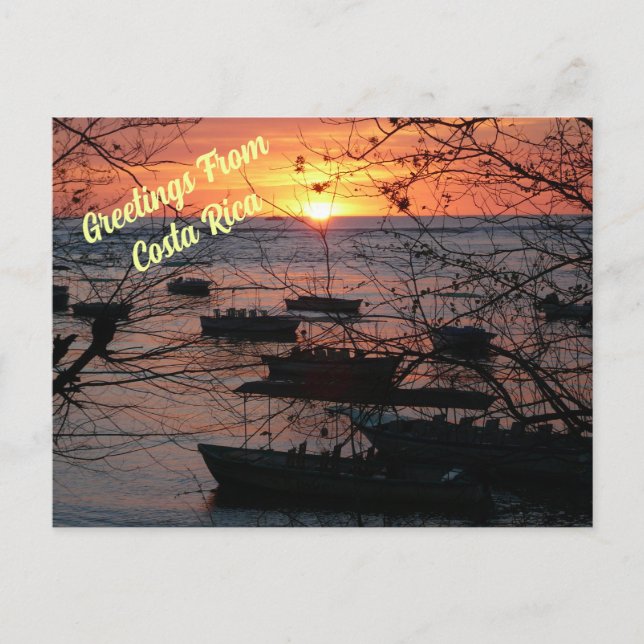 Carte Postale Coucher de soleil sur le Costa Rica à Tamarindo (Devant)