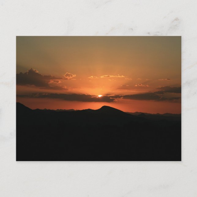 Carte Postale coucher de soleil sur le désert (Devant)