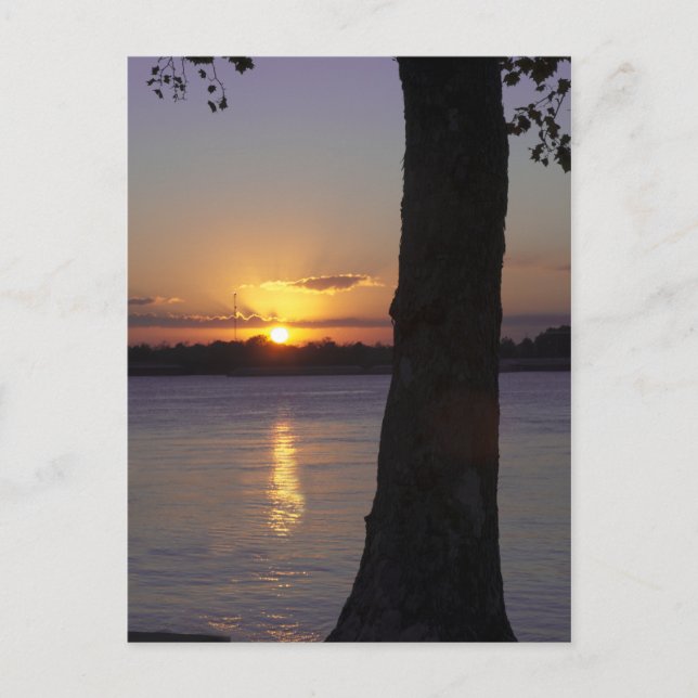 Carte Postale Coucher de soleil sur le fleuve Mississippi (Devant)