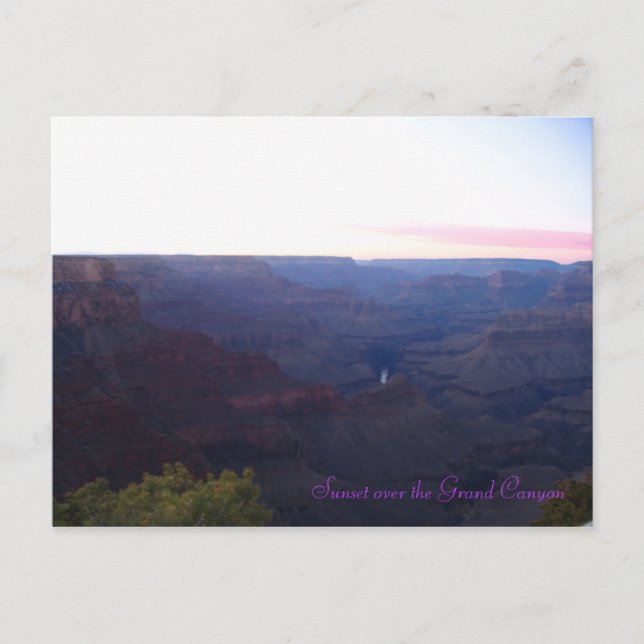Carte Postale Coucher de soleil sur le Grand Canyon (Devant)