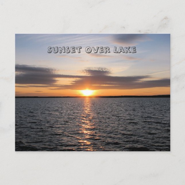 Carte Postale Coucher De Soleil Sur Le Lac (Devant)