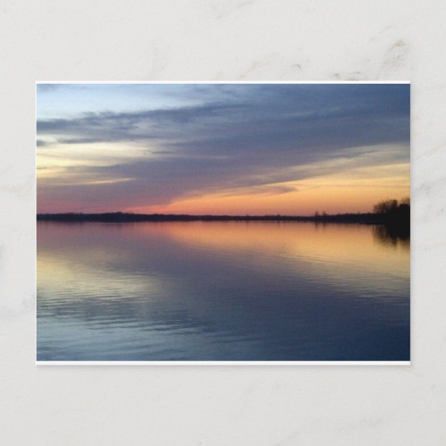 Carte Postale Coucher de soleil sur le lac Champlain d'Alburgh,  (Devant)