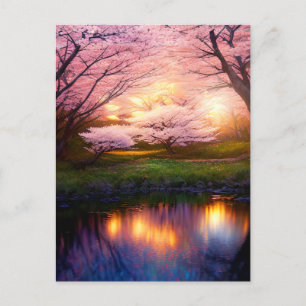 Carte Postale Coucher De Soleil Sur Le Lac Cherry