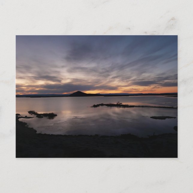 Carte postale coucher de soleil sur le lac Myvatn (Devant)