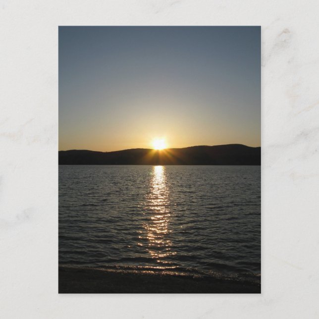 Carte Postale Coucher de soleil sur le lac Onota : Vertical (Devant)