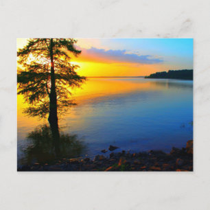 Carte Postale Coucher de soleil sur le lac Sardis