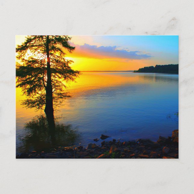 Carte Postale Coucher de soleil sur le lac Sardis (Devant)