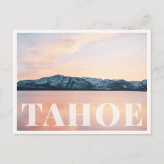 Carte Postale Coucher de soleil sur le lac Tahoe, ciel rose Tall
