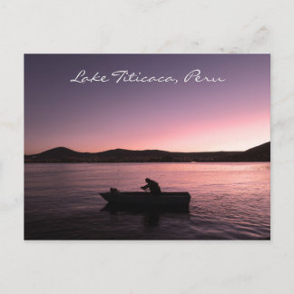 Carte Postale Coucher de soleil sur le lac Titicaca au Pérou