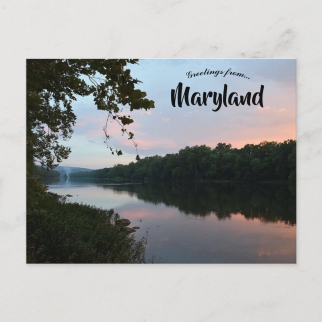 Carte Postale Coucher de soleil sur le Maryland de la rivière Po (Devant)