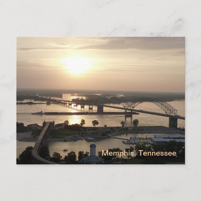Carte Postale Coucher de soleil sur le Mississippi (Devant)