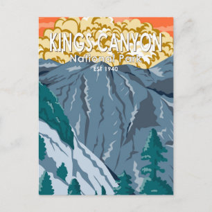 Carte Postale Coucher de soleil sur le parc national de Kings Ca