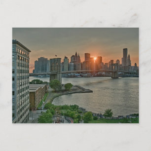Carte Postale Coucher de soleil sur le pont Brooklyn