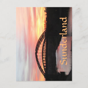 Carte Postale Coucher de soleil sur le pont Wearmouth de Sunderl