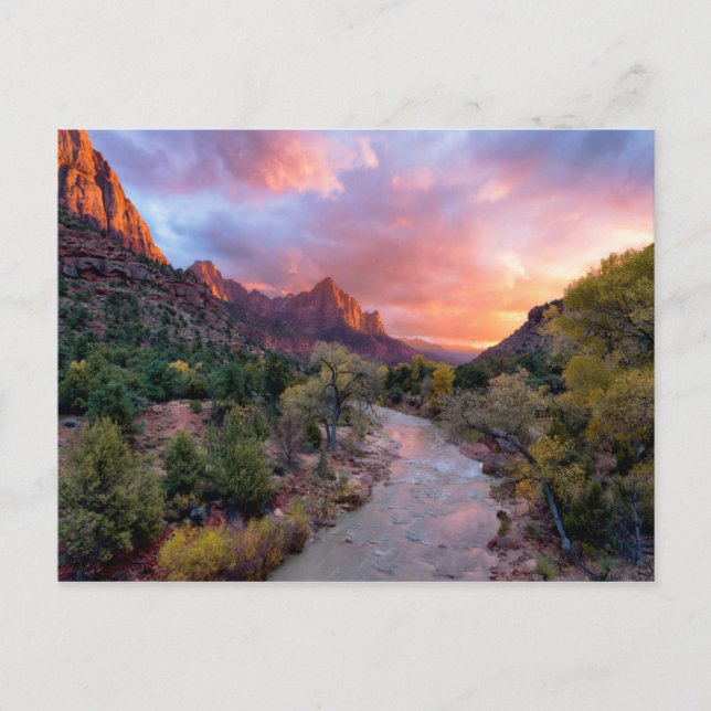 Carte Postale Coucher de soleil sur le Watchman (Devant)