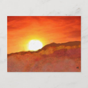 Carte Postale Coucher De Soleil Sur Les Montagnes,
