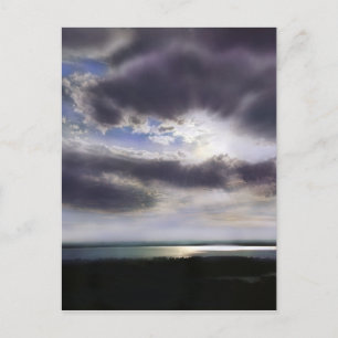 Carte Postale Coucher de soleil sur les nuages du lac d'eau de l